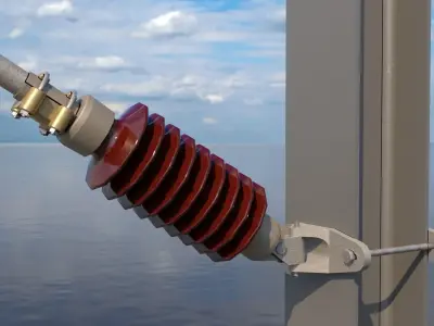 Railroad Catenary Poles Push Pull 2 Sets 3D model