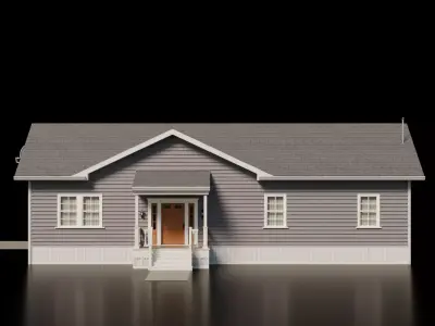American Cottage House 9 Low-poly 3D model