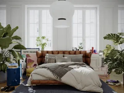 The Artist House interior project 3d Model - Cinema4d- Corona 3D 3D model