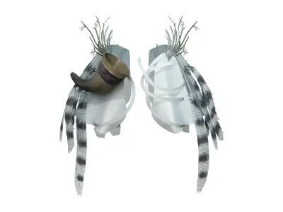 Fantasy Around Waist Feathers Skirt Low-poly 3D model