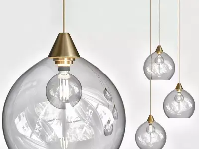 FIREFLY 9 BULB BRASS PENDANT LIGHT 3D model