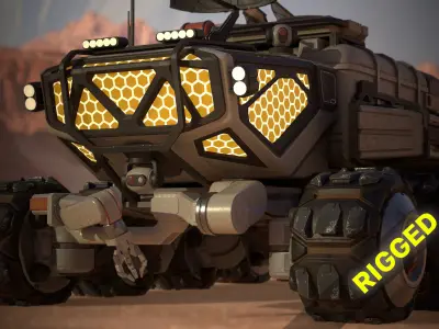 Sci-Fi Mars Rover II 3D model Low-poly 3D model