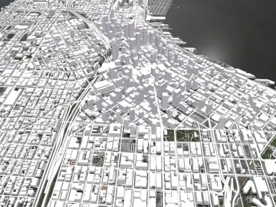 Cityscape  Seattle Pacific Northwest region Washington USA  3D model