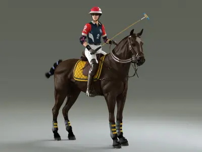  Female Polo Player Animated HQ Editorial License 