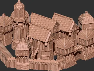 Vase Mode Terrain - Fortress Monastery 1 3D print model