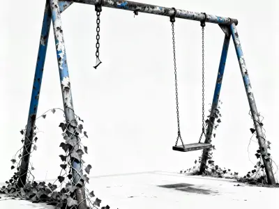 Post-Apocalyptic Abandoned Swing Set 3D Model Low-poly 3D model