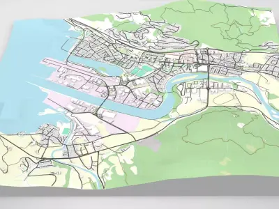 Cityscape Orkanger Norway 3D model