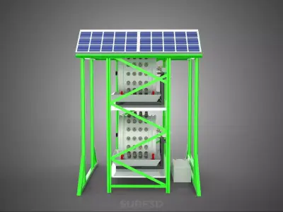POWERED SOLAR PANEL ROOF IOT ROTARY HYDROPONIC GARDEN PLANT FARM 3D model