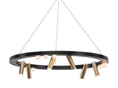 AGVID circular pendant light gold 3D model