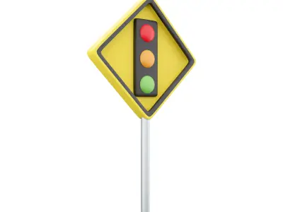 3d  svetofor  cartoon icon 3D model