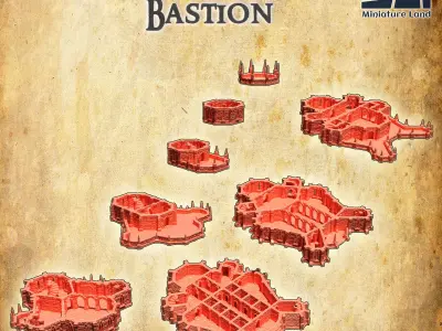 Imperial Bastion Tabletop Terrain 28 mm 3D print model