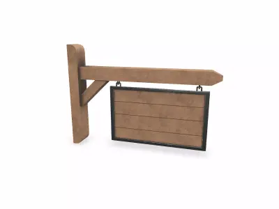 Medieval Wall Hanging Signboard Low-poly PBR Free low-poly 3D model