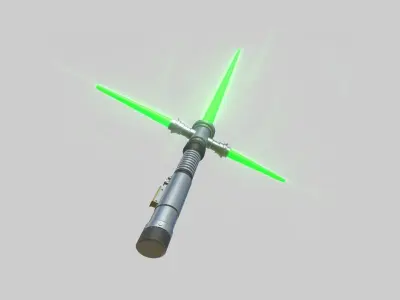 Star Wars Lightsaber Crossguard 04 Green - SciFi Weapon Low-poly 3D model