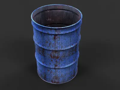 55 gallon barrel open top Free 3D model