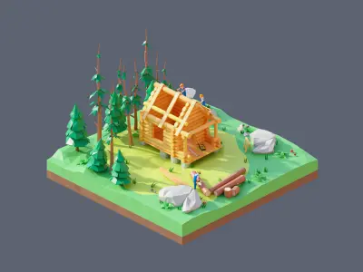 land 27A Low-poly 3D model