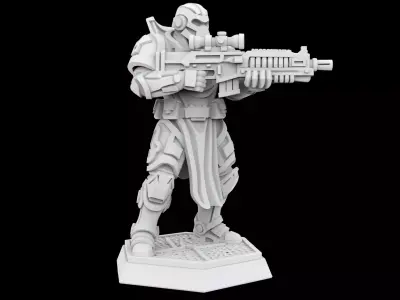Cyberpunk Soldier 3D Printable Miniature  3D print model