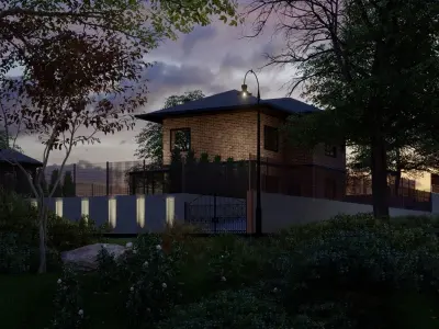 Villa in the village 3D design 3D model