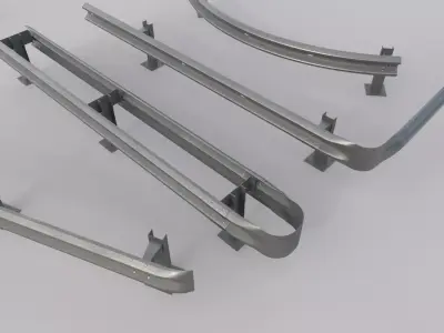 Road Barrier Guardrail Pack Low-poly 3D model