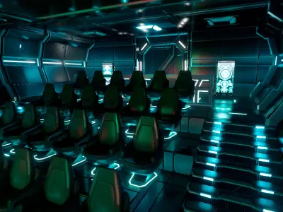 Sci Fi Auditorium Hall Low-poly 3D model