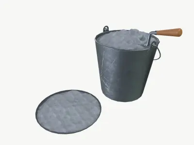 Cement bucket Low-poly 3D model