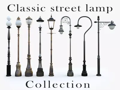 Classic street lamp Collection 3D model