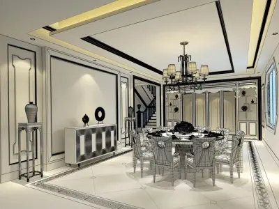 Business Restaurant - Coffee - Banquet  229 3D model