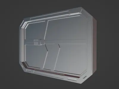 Sci-fi door Low-poly 3D model order