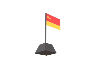 Rocket Force Flag of the Peoples Republic of China v1 001 Low-poly 3D model