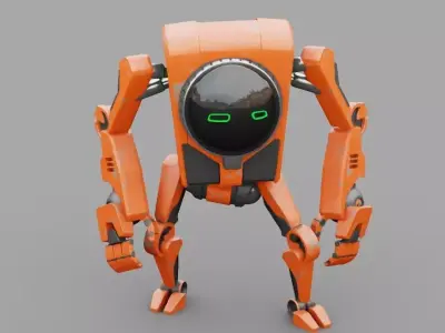 Toon robot rigged character 3D model