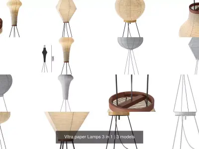 Vitra paper Lamps 3 in 1 3D Model Pack