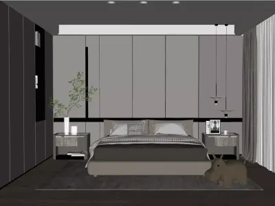 Modern Minimal Master Bedroom 3D model