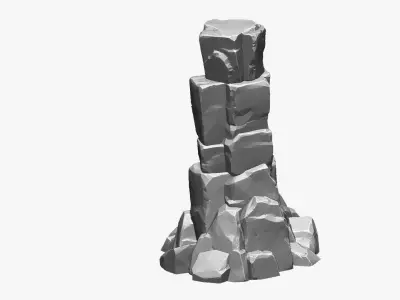 3D model of stone columns Zbrush sculpt 3D model