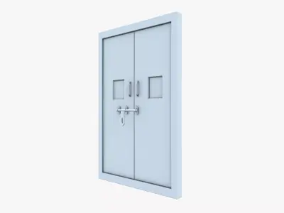 Blue Door Low-poly 3D model