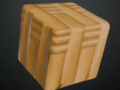Hand-Carved Decorative Wood Column Panel PBR Texture