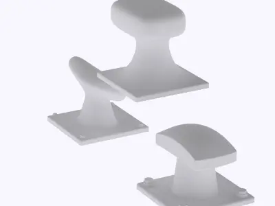 HO Set of 3 marine port bollard 2 train  3D print model