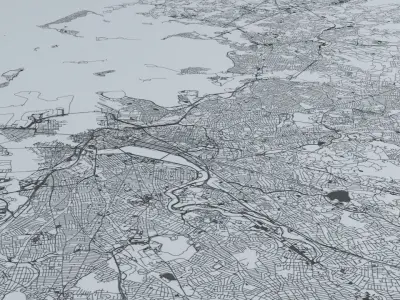 Boston Road Network and Streets 3D model