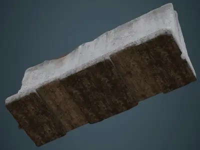 Concrete Barrier 3C Low-poly 3D model