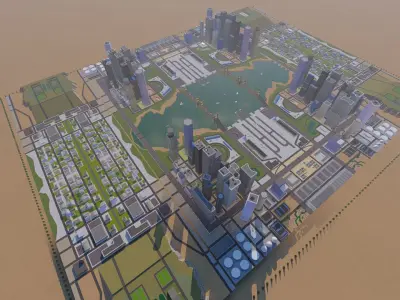 City-modern city- urban 3D model