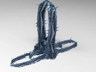 Hydra dark alien stone arch  Low-poly 3D model