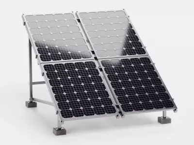 Solar Panel Set V1 - Monocrystalline Photovoltaic Array  3D model