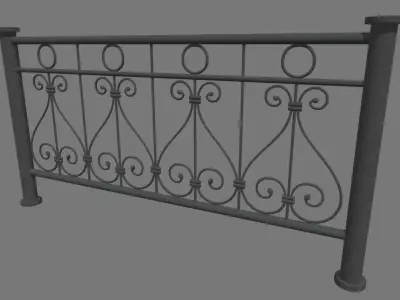 Fence 01 Low-poly 3D model purchase