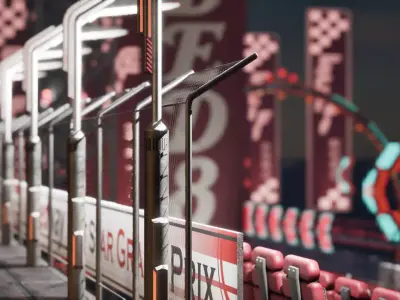 Sci Fi Race Grandstand Low-poly 3D model