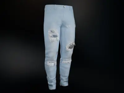 Ripped Jeans Low-poly 3D model