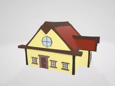 Cartoon House  Low-poly 3D model