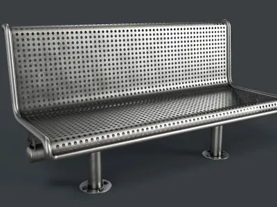 Metal Modern Bench 31 PBR Game Ready Low-poly 3D model