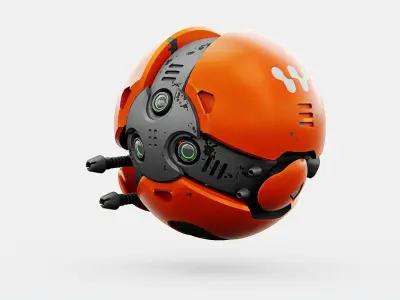 BALL DROID F-200 RIGGED - ANIMATED 3D model