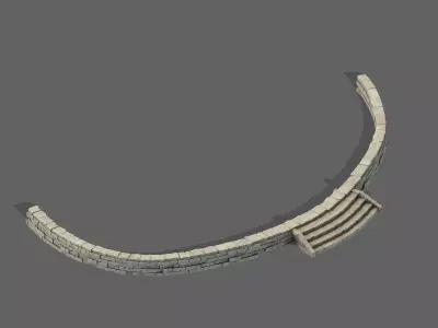 Rainbow City - Plaza stairs fence 3D model