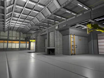 Shuttle Bay Low-poly 3D model