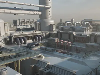 Scifi factory 3D model