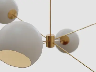 Staggered Glass 6-Light Chandelier 3D model